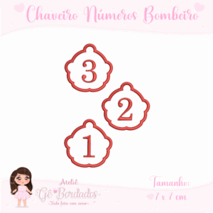Chaveiro Números-Bombeiro