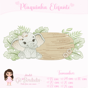 Plaquinha Elefante-Menina
