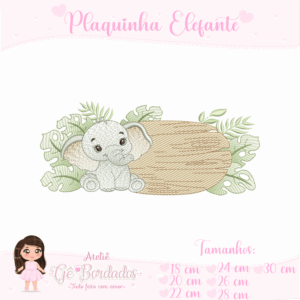 Plaquinha Elefante-Menino