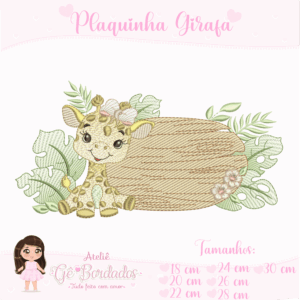 Plaquinha Girafa-Menina