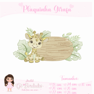 Plaquinha Girafa-Menino