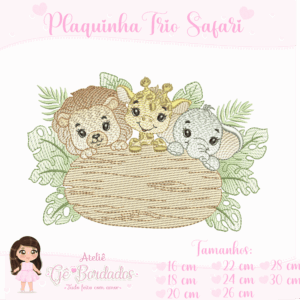 Plaquinha Trio Safari