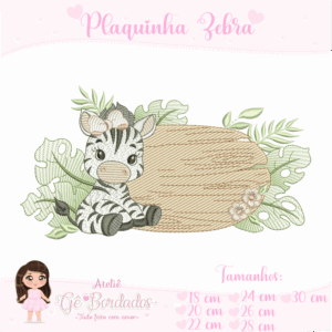 Plaquinha Zebra-Menina